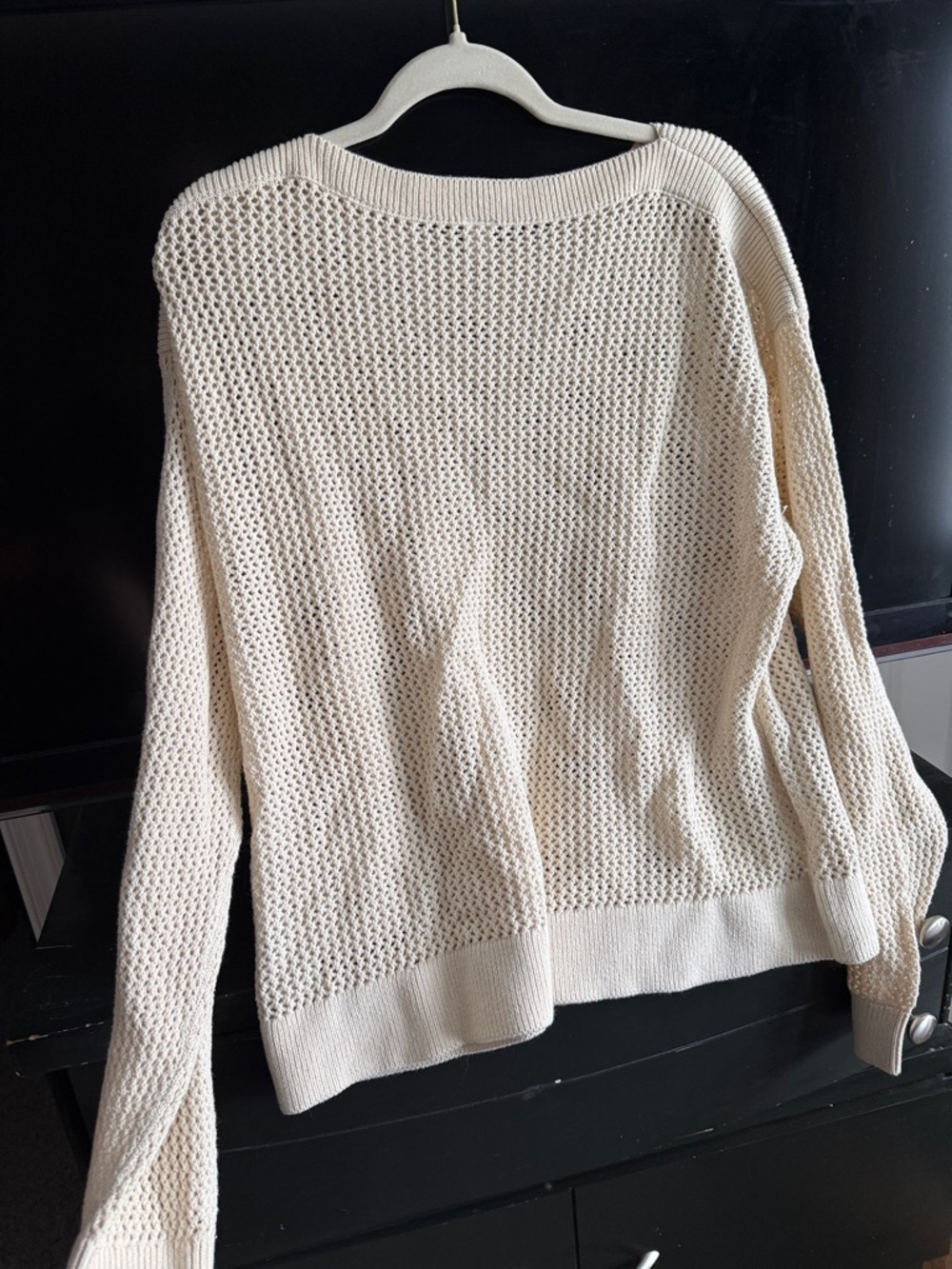 Old Navy Cream Open-Weave Crewneck Sweater - Picture 5 of 5